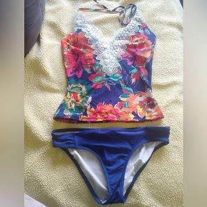 Sea Angel Floral Tankini 2 Piece Swimsuit